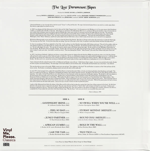 R&B/Soul/Funk James Booker - The Lost Paramount Tapes (2018 180g Club Edition) (NM/NM)