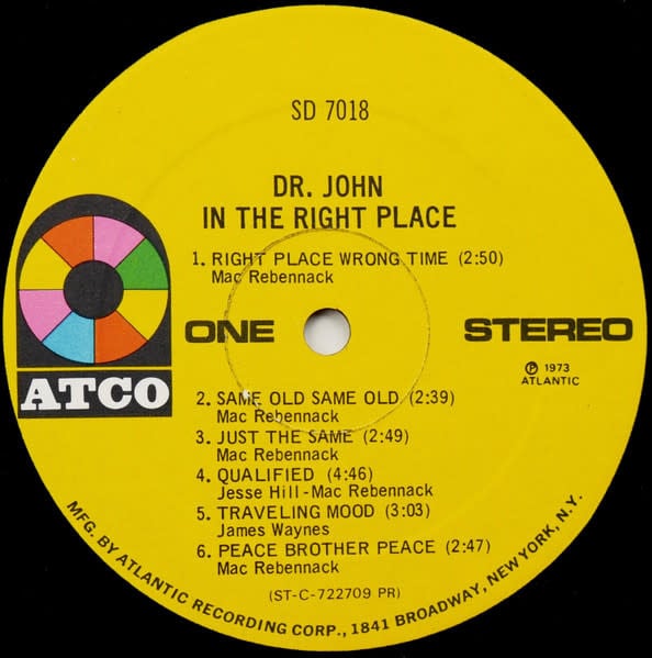 Rock/Pop Dr. John - In The Right Place ('73 US Tri-Fold Sleeve) (VG/VG, promo slice)