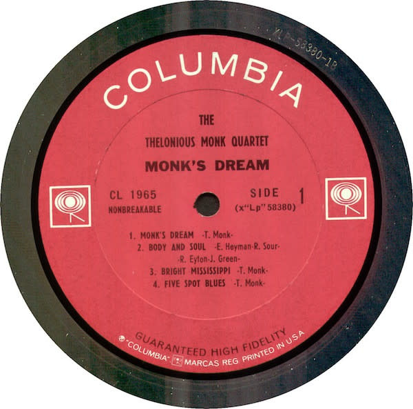 Jazz The Thelonious Monk Quartet - Monk's Dream ('63 US Mono) (VG/VG)
