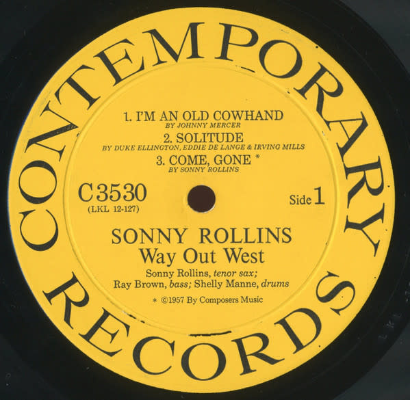 Jazz Sonny Rollins - Way Out West ('59 US Mono) (G+/VG, bottom corner warp, musty smell)