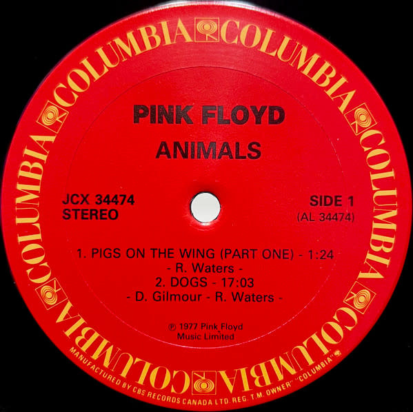 Rock/Pop Pink Floyd - Animals (CA Reissue) (VG/VG)