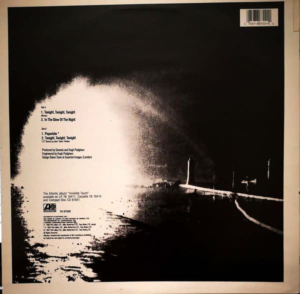 Rock/Pop Genesis - Tonight, Tonight, Tonight (Remix Long Version) ('87 CA) (NM/VG+)