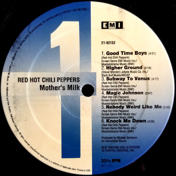 Rock/Pop Red Hot Chili Peppers - Mother's Milk ('89 US) (VG++/VG+)