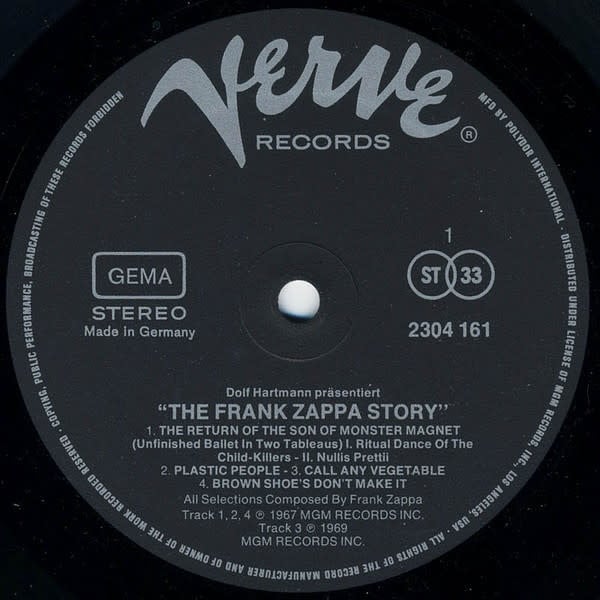 Rock/Pop Frank Zappa - Dolf Hartmann Präsentiert Die Frank Zappa Story ('72 Germany) (VG++/VG, conservative grade on sleeve)
