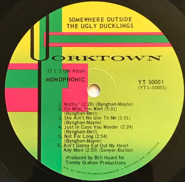 Rock/Pop The Ugly Ducklings - Somewhere Outside ('67 CA Mono, Multicoloured Labels) (VG, plays with some crackle/VG)