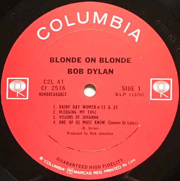 Rock/Pop Bob Dylan - Blonde On Blonde ('66 CA Mono) (VG/G+, ring/shelf/spiner-wear, top and bottom seam splits)