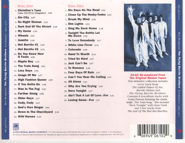 Rock/Pop The Flying Burrito Bros - Hot Burritos! The Flying Burrito Bros Anthology 1969-1972 (USED CD - light scuff on disc 2)