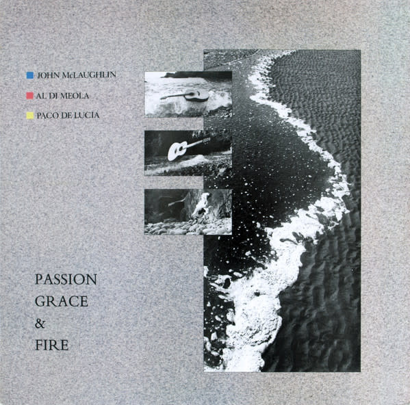 Jazz John McLaughlin, Al Di Meola, Paco De Lucía - Passion, Grace & Fire ('83 CA) (VG++/VG+, mild top seam near-split)