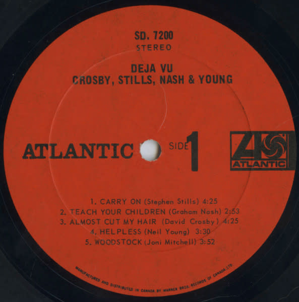 Rock/Pop Crosby, Stills, Nash & Young - Déjà Vu ('70 CA) (VG/VG, bottom seam wear + split, tears on back cover)