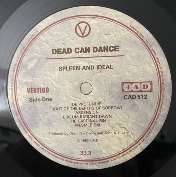 Rock/Pop Dead Can Dance - Spleen And Ideal ('85 CA) (VG+/VG++)