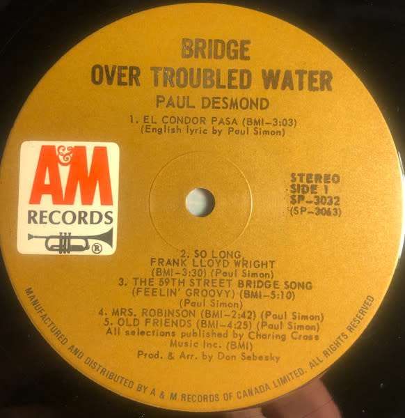 Jazz Paul Desmond - Bridge Over Troubled Water ('70 CA Gatefold) (VG+/VG+)