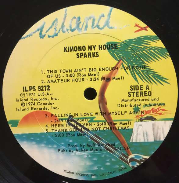 Rock/Pop Sparks - Kimono My House ('74 CA) (VG+/VG, Side A label bubbling loose, woc)