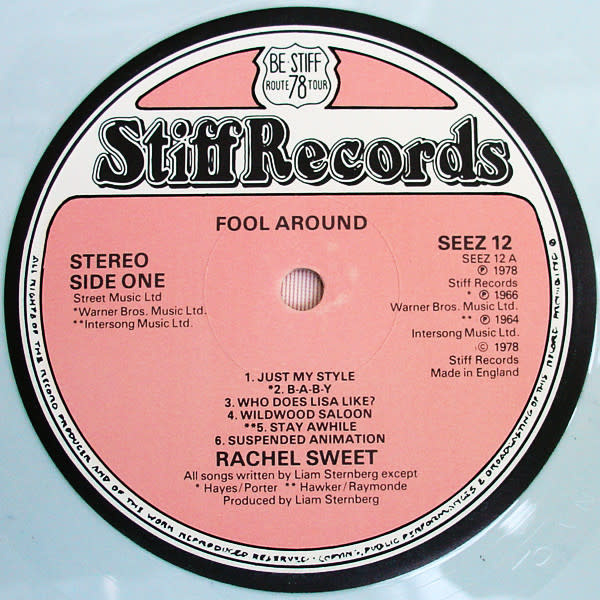 Rock/Pop Rachel Sweet - Fool Around ('78 UK White Vinyl) (VG+/VG, conservative grade: creases)