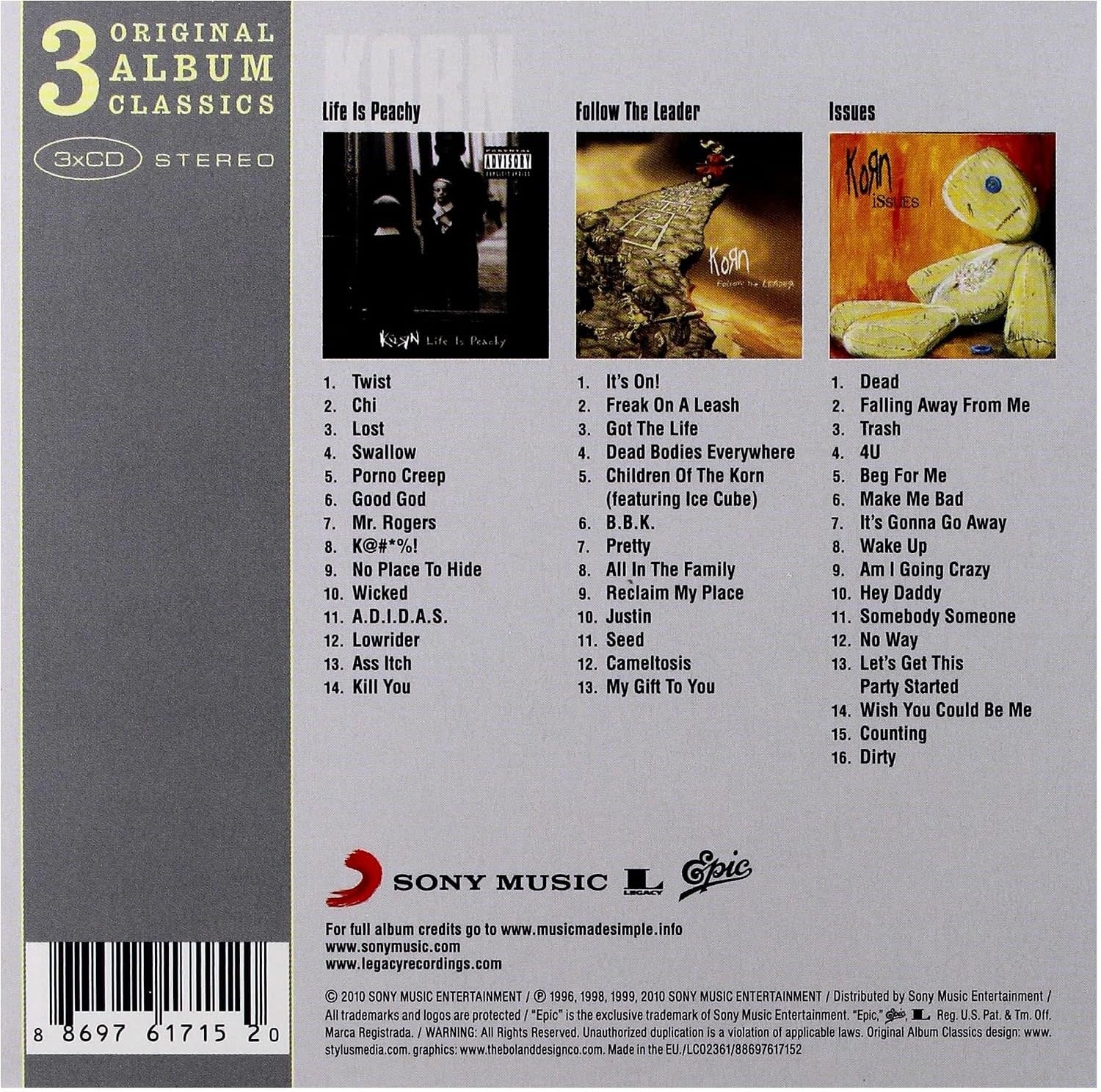 Rock/Pop Korn - Original Album Classics (3xCD) (New CD)