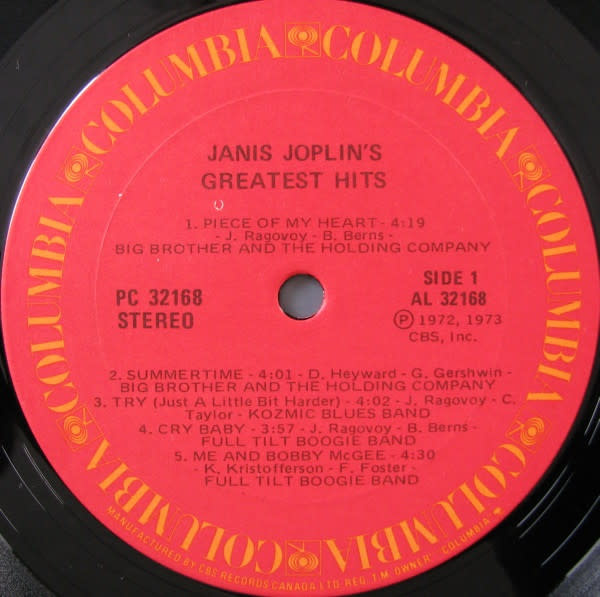 Rock/Pop Janis Joplin - Greatest Hits ('70s CA) (VG+/VG+)