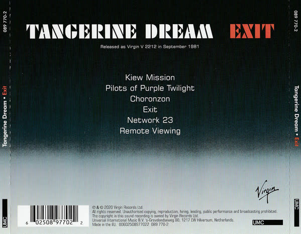 Krautrock Tangerine Dream - Exit (USED. CD)