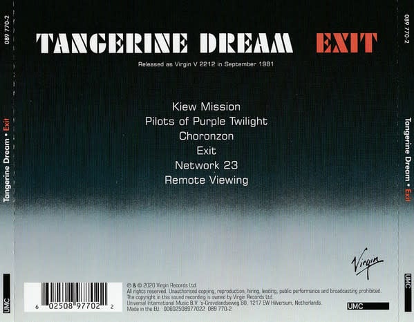 Krautrock Tangerine Dream - Exit (USED. CD)