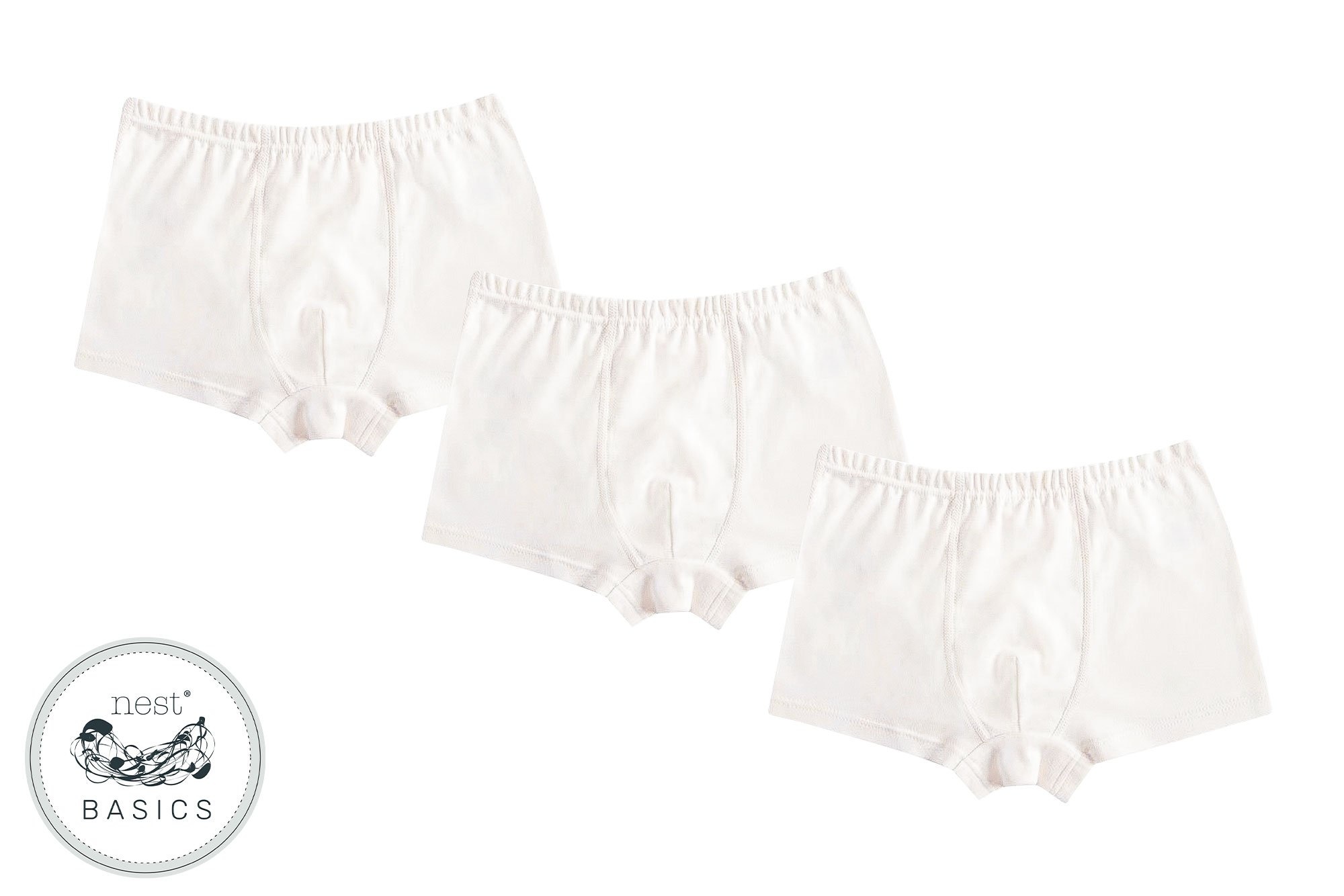 Nest Designs Basics Organic Cotton Ribbed Girls Briefs Underwear 3 Pack  White 2T-3T