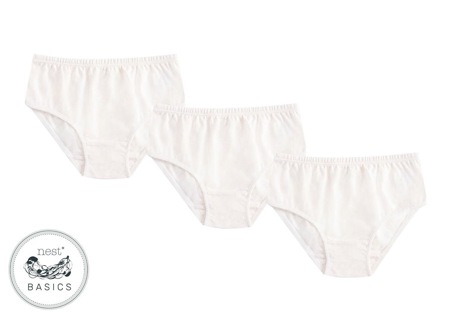 Organic Cotton Ribbed Girls Briefs (3 pack)