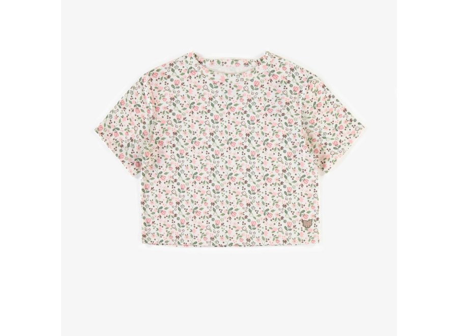 Floral patterned crop T-shirt