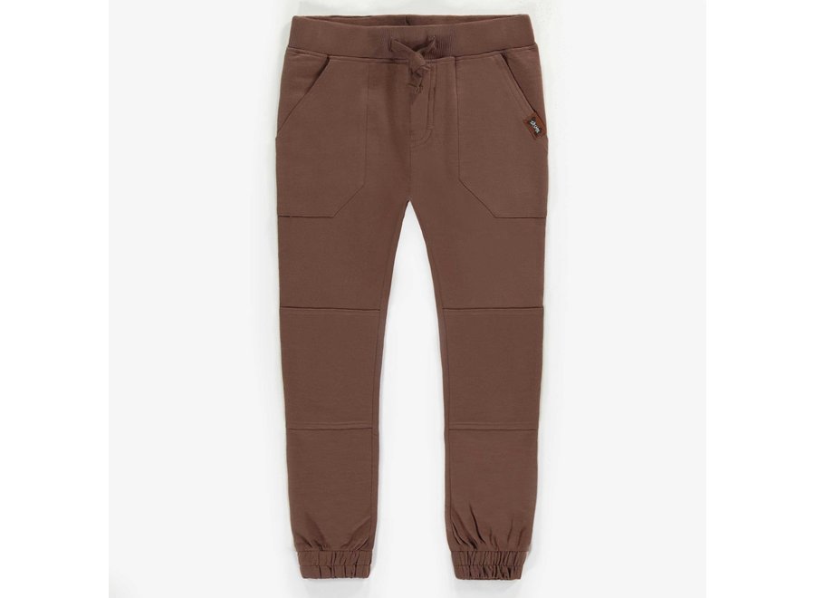 Brown jog pants slub french terry