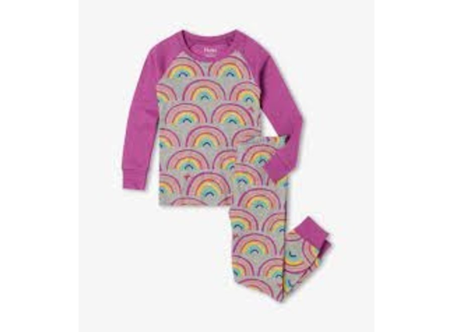 Rainbow dreams organic cotton raglan pajama set