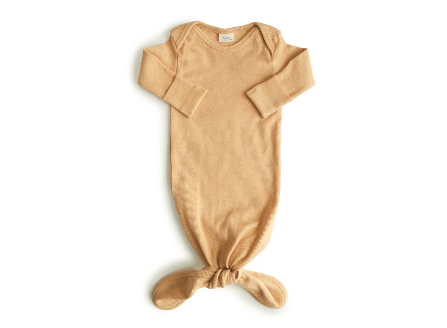 Ribbed knotted baby gown
