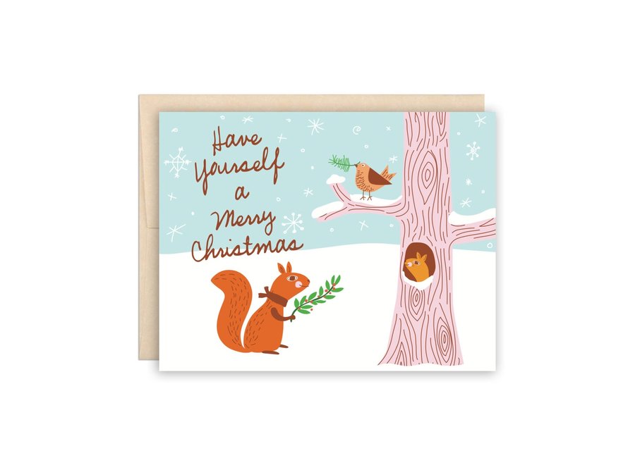 Squirrel Winter Woodland Christmas