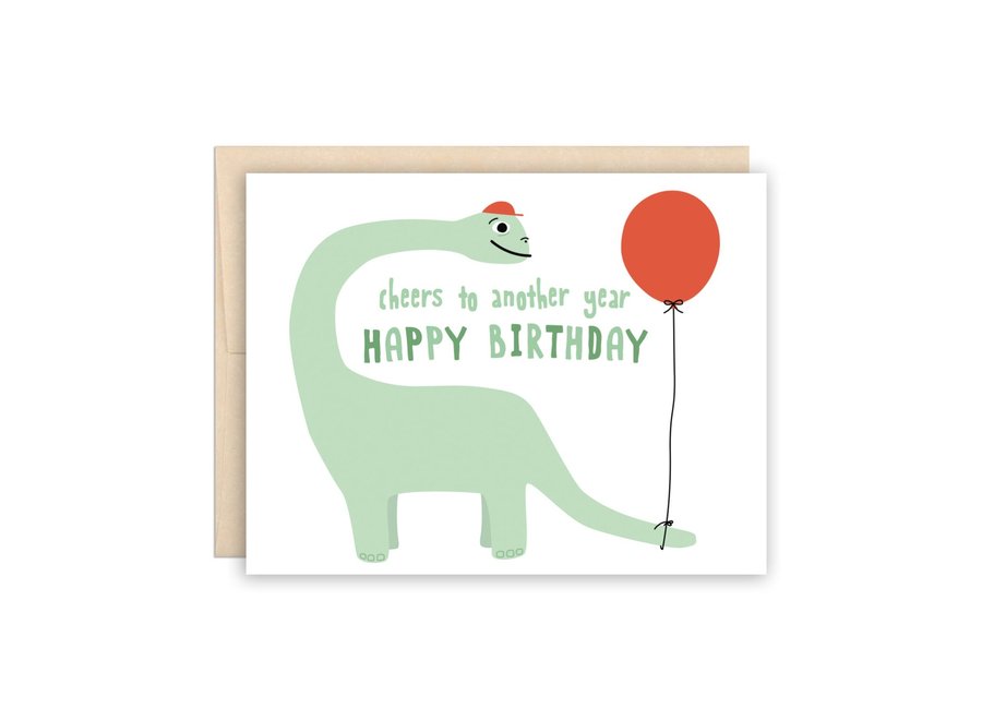Dino with balloon birthday