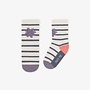 White socks with blue stripes and a flower