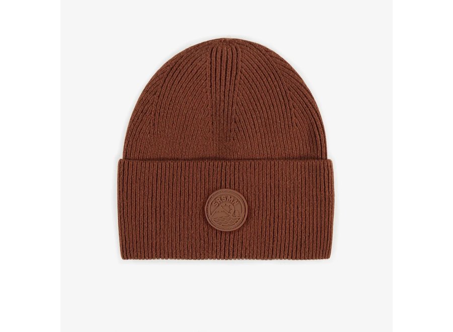 Brown cotton knitted toque