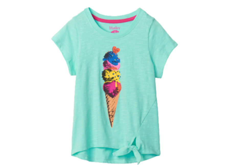 Four scoops tie front T-shirt