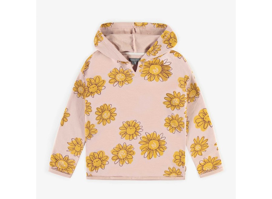 Pink flowery hoodie