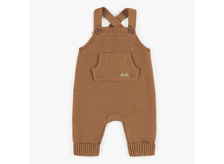 Brown knitted overalls