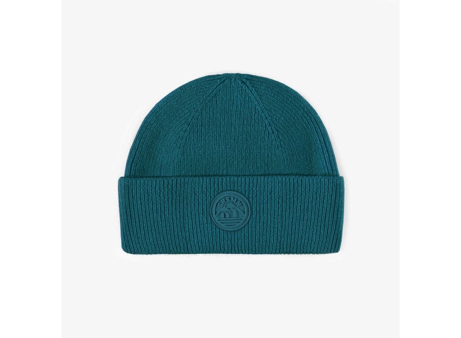 Turquoise knitted beanie