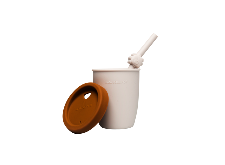 Kids silicone cup with straw