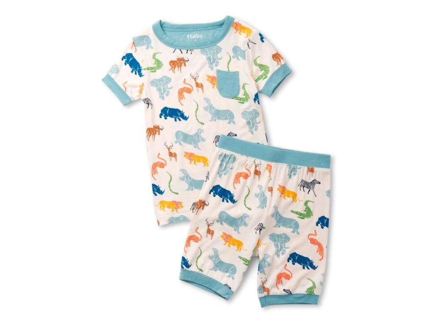 Scratchy safari bamboo short pajama set