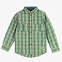 Green and Cream Plaid Shirt