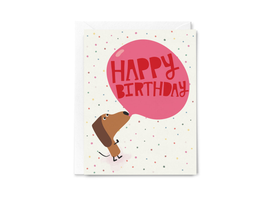 Happy birthday bubble gum dachshund