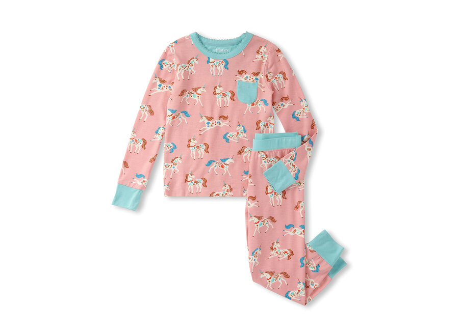 Folksy Unicorn Bamboo Pajama Set