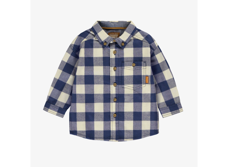 Blue and cream baby plaid
