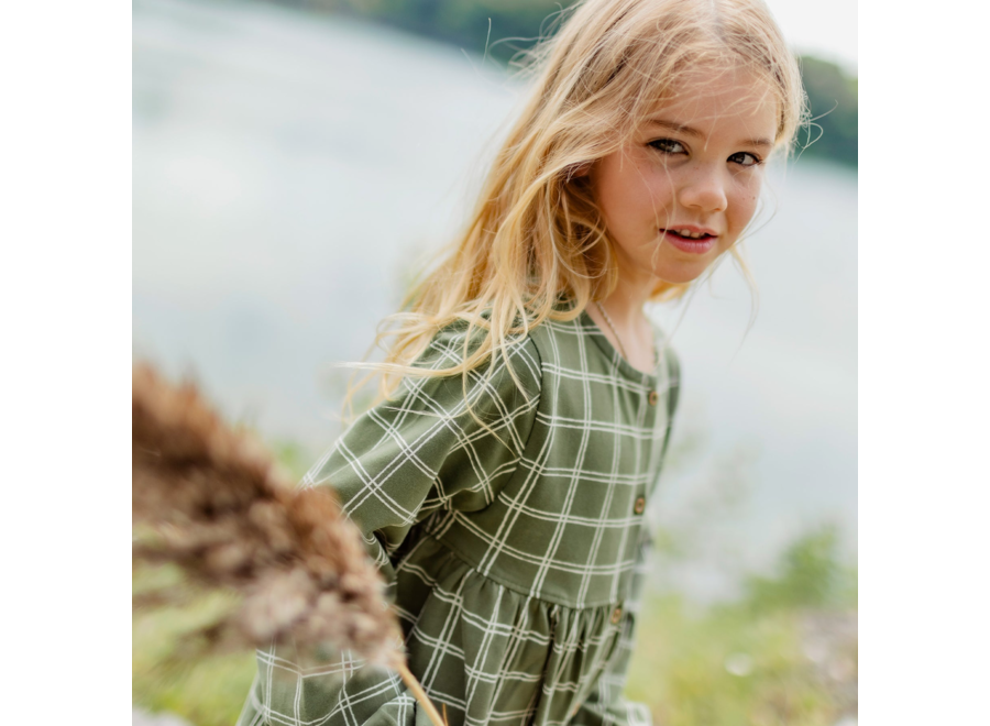 Green plaid dress