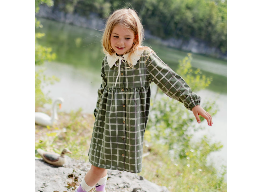 Green plaid dress