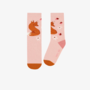 Pink socks with foxes