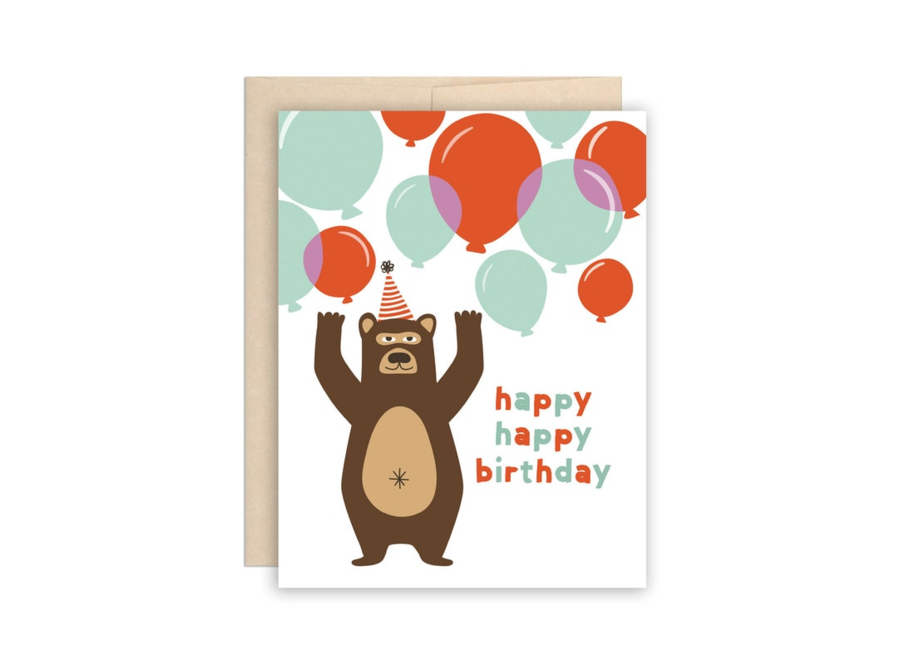 Bear & Balloons Happy Birthday