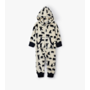 Black Bears Hooded Fleece Jumpsuit
