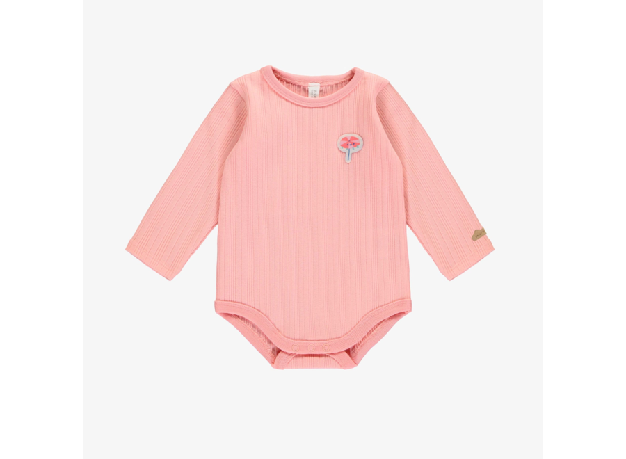 Pink Bodysuit Rib Knit
