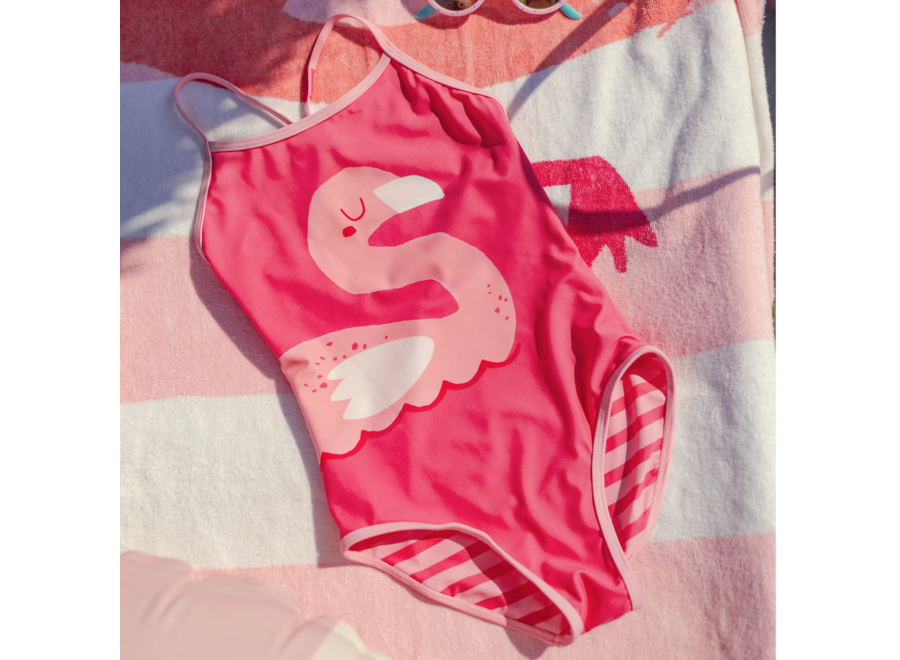 Pink Striped One-Piece Swimsuit