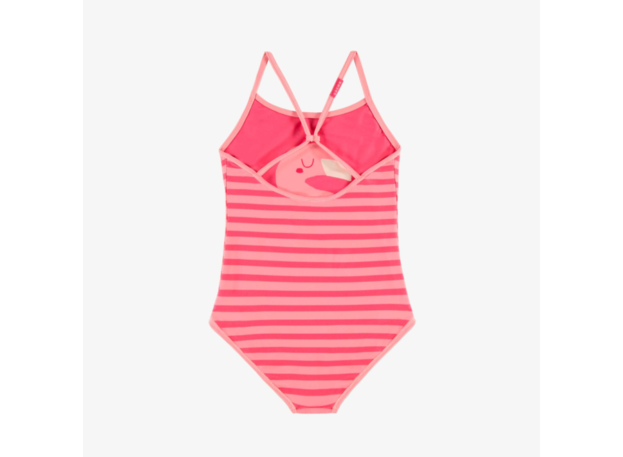 Pink Striped One-Piece Swimsuit