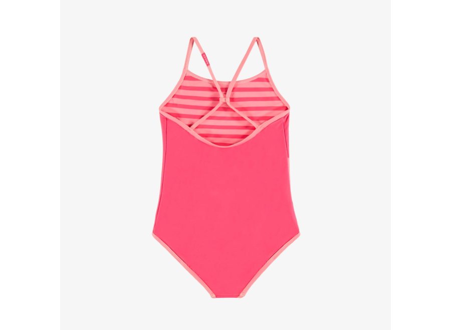Pink Striped One-Piece Swimsuit